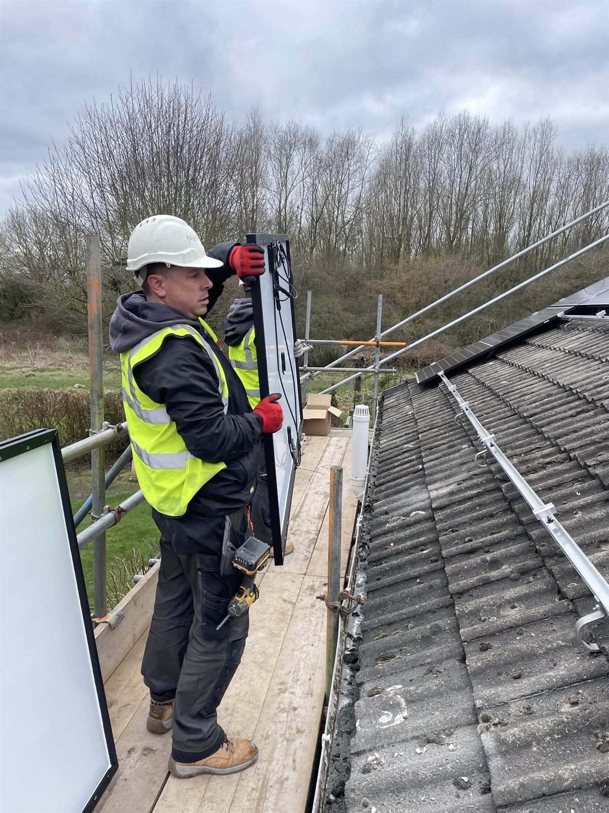 All-black solar panels on a pitched roof
