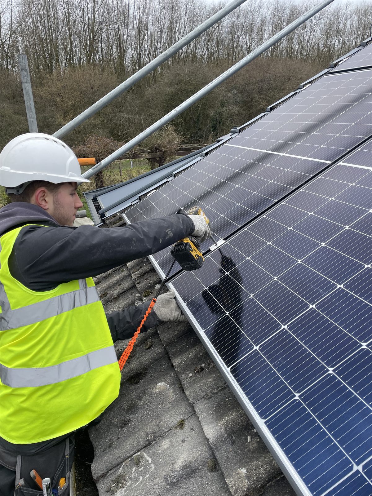 Finished solar panel array on a Yorkshire home