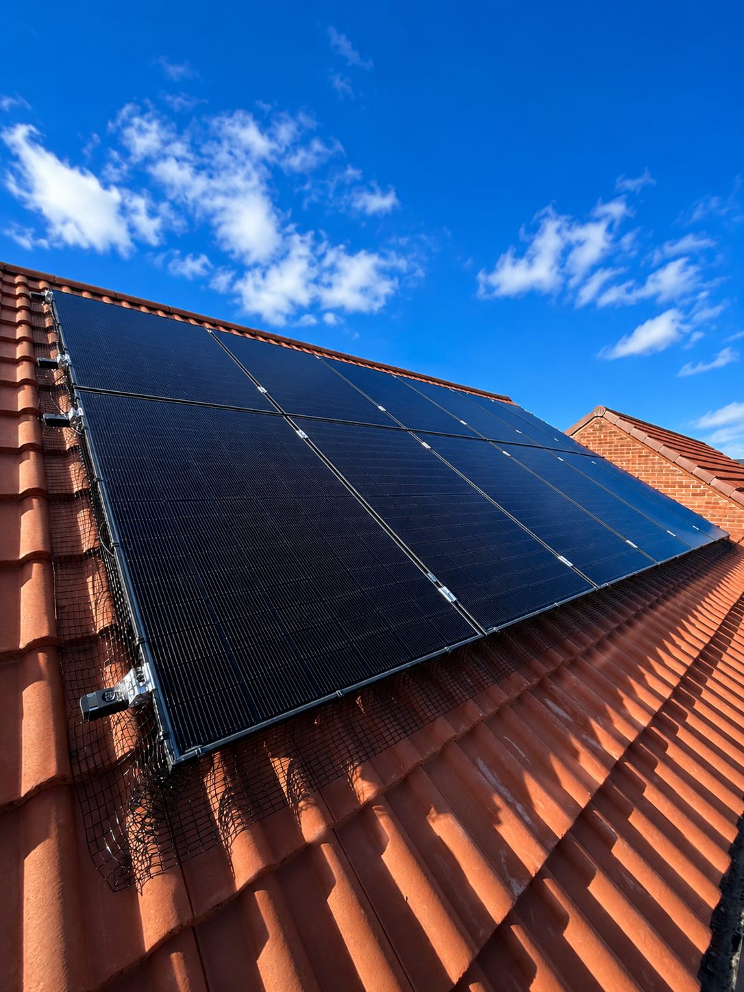 Solar panels on a slate roof